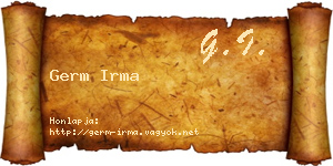 Germ Irma névjegykártya